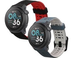 kwmobile horlogebandje geschikt voor COROS PACE 3 / APEX 2 Pro / APEX 46mm / APEX Pro polsband - Smartwatch bandje van TPU - Activity tracker horloge band in zwart / rood / donkergrijs / grijs