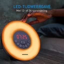 Grundig Wake-Up Light met FM-Radio - Lichtwekker met Simulatie van Zonsopgang - Digitale Licht Wekker met 10 Natuurlijke Geluiden en Kleurenverlichting - Inclusief Snooze- en Timerfunctie — thumbnail 3