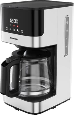 Inventum KZ812D - Koffiezetapparaat - 1,5 liter - 12 kopjes - Filter 1x4 - Glazen kan - Display met timer - Filterkoffie - RVS/Zwart — thumbnail 3