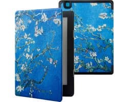 Lunso Geschikt voor Kobo Aura Edition 2 hoes (6 inch) - sleepcover - Van Gogh Amandelbloesem