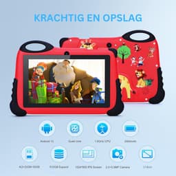 MKSS® Kindertablet Vanaf 3 Jaar - Tablet Kinderen - Kinderspeelgoed - Rood — thumbnail 5