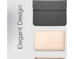 Luxe leren Laptophoes / Tablethoes 12inch, Eco-leer, Laptop hoes voor Macbook ( Apple, HP, Lenovo, Acer), Laptop Sleeve with magnetic closing, Laptophoes met magnetische sluiting, Donkergrijs