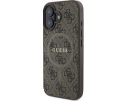 GUESS, Beschermhoes Geschikt voor Apple iPhone 16 Plus MagSafe Gedrukt 4G, Bruin