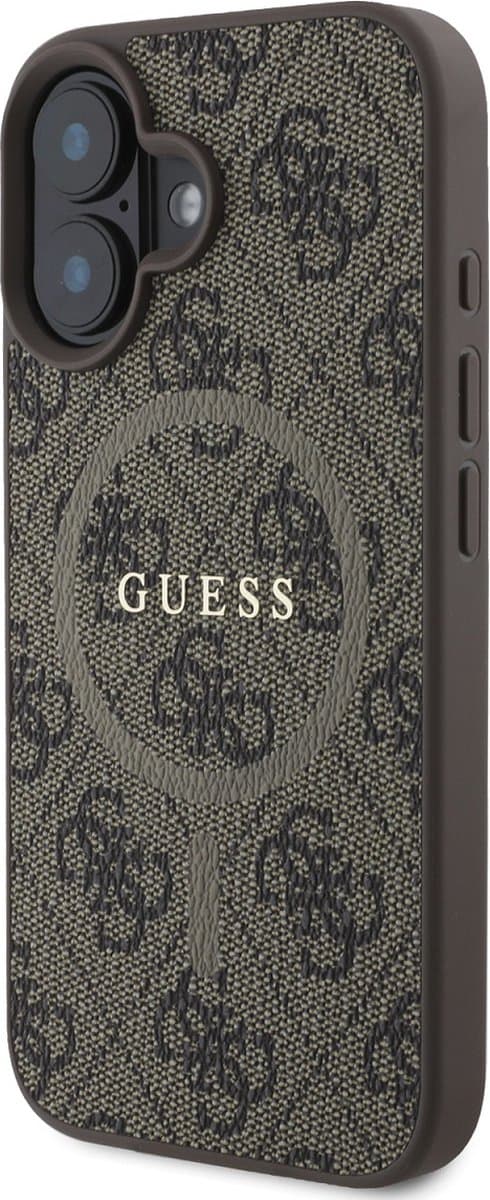GUESS, Beschermhoes Geschikt voor Apple iPhone 16 Plus MagSafe Gedrukt 4G, Bruin — afbeelding 1