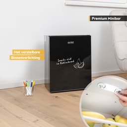 TZS First Austria Mini koelkast - Minibar - 40 liter - Vrijstaand - Glasdesign - Volledig stil 22dB - Zwart — thumbnail 5