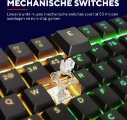 Trust GXT 868 Torix - Draadloos Mechanisch gaming toetsenbord - Full RGB - White Switches - Qwerty US - Zwart — thumbnail 2