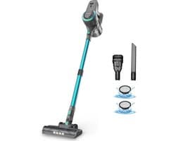 Yisora - Draadloze Steelstofzuiger - 6 in 1 Stofzuiger zonder zak - Handstofzuiger met steel - Draadloos - 3 verschillende opzetstukken - 175W - Groen - 20Kpa - Ultra licht
