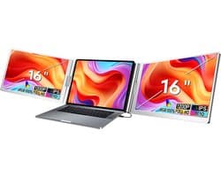 Portable Monitor OneCable - Laptop Scherm Extender - Draagbare Monitor - Inclusief Beschermhoes en Kabels - Full HD - 16 Inch - Grijs