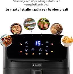 BluMill Airfryer – Heteluchtfriteuse met 8 Programma’s – 4,5 Liter – 1500W – Inclusief Crispplaat — thumbnail 6