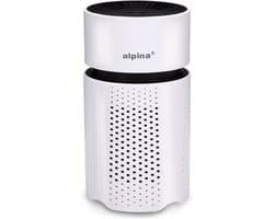 alpina Mini Luchtreiniger met HEPA Filter H13 - Air Purifier met Ionisator voor Ruimtes 6m2 - Lucht Reiniger met USB voor Binnen en Onderweg - Air Cleaner 1.5W - Wit