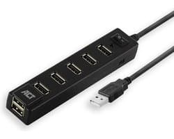 ACT USB Hub 7 poorten – Aan/uit schakelaar – Laptop en PC - AC6215