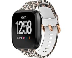 Siliconen Smartwatch bandje - Geschikt voor Lucky Leopard Fitbit Versa / Versa 2 bandje - Strap-it Horlogeband / Polsband / Armband