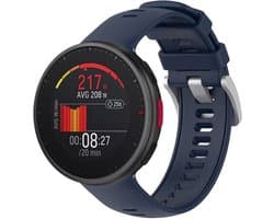 Siliconen Smartwatch bandje - Geschikt voor Polar Vantage V2 siliconen bandje - donkerblauw - Strap-it Horlogeband / Polsband / Armband
