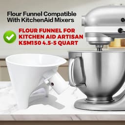 Meeltrechter voor keukenmachine 4,5-5 Qt - duurzaam rood - gemakkelijk te reinigen - voorkomt verspilling - ShopVlot — thumbnail 2