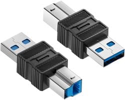 USB B Adapter - Converter Kabel - Apparaten Verbinden - Hoge Snelheid 5Gbps - 6.6 x 3.3 cm - Zwart