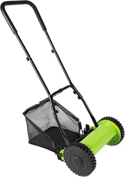 Handgrasmaaier - Loopgrasmaaier - Gazon Onderhouden - 65 Mangaanstalen Messen - 300 mm Snijdbreedte - Groen — thumbnail 1