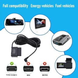 OBD Power Kabel - Dashcam Hardwire Set - Continue Stroomvoorziening - 24 Uur Parkeerstand - 3.5 Meter - Zwart — thumbnail 2