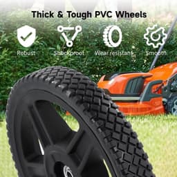 SnelShoppen - Vervangwielen 2pcs Ø200mm voor Grasmaaier, Duurzame Rubber en Polyurethaan, Hoge Stabiliteit en Grip voor Diverse Terrains — thumbnail 2