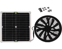 Zonnepaneel Ventilator - Afzuigventilator Kit - Ventilatie Buitenruimte - Waterdicht Ontwerp - 15 W 12 V - Zwart