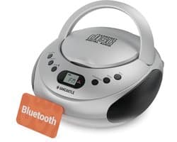 Oakcastle CD250 - Draagbare CD-Boombox - Bluetooth 5.0 - FM-Radio - Tot 15 Uur Afspeeltijd - Zilver