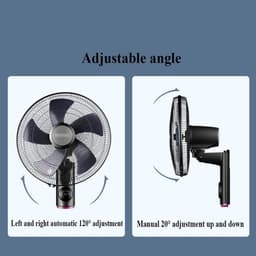 Wandventilator Afstandsbediening - Muurventilator Ventilator - Ruimte Koelen - Stille Werking 3 Snelheden - 14 inch - Mechanisch — thumbnail 5