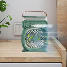 Ventilator met Mist - Luchtkoeler Bevochtiger - Persoonlijke Koeling - Fijne Mist Diffusie - Niet gespecificeerd - Groen — thumbnail 3