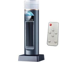 Torenventilator - Ventilator met waterkoeling - Verkoeling in huis - Mistfunctie voor extra koelte - 37x13x13 cm - Zwart