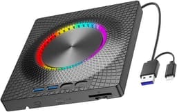 Externe Schijf - Optische Drive - Gegevens Back-up - Multifunctionele Poorten - 140x160MM - Zwart — thumbnail 1