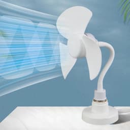 Ventilator met adapter - Koelset stekker - Ruimte Koelen - Directe aansluiting - 20 x 14 x 14 cm - Wit — thumbnail 2