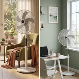 Livista Statiefventilator - Met Afstandsbediening - Staande Ventilator - 112 cm Hoog - 8 Snelheden - Timer - 90° Oscillerend - 40° Kantelbaar - Wit — thumbnail 4