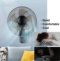 Wandventilator - Muurventilator Elektrische Ventilator - Ruimte Koelen - Afstandsbediening - 18 Inch - Goud — thumbnail 4