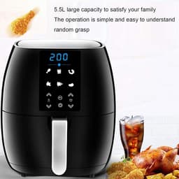 Heteluchtfriteuse Oven - Keukenapparaat - Gezond Koken - 6-in-1 Functionaliteit - 5.5 Liter - Zwart — thumbnail 4