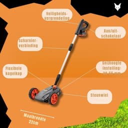 KIRA® Grasmaaier Accu - Grasmaaier Benzine Zelftrekkend - Grasmaaier Benzine - Grasmaaier Elektrisch - Grijs/Oranje/Zwart - 55cm x 40cm x 20cm — thumbnail 3