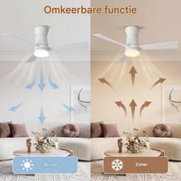 Plafondventilator met Licht 106 cm, Stil DC Motor, LED, Afstandsbediening & Laag Plafond — thumbnail 2