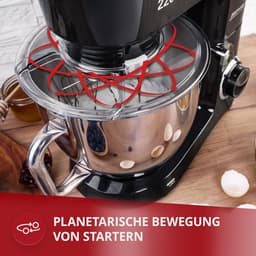 Keukenmachine - Bakmixer Robot - Zelf Bakken - Krachtige 2200W Motor - 6.5 Liter Kom - Zwart — thumbnail 5