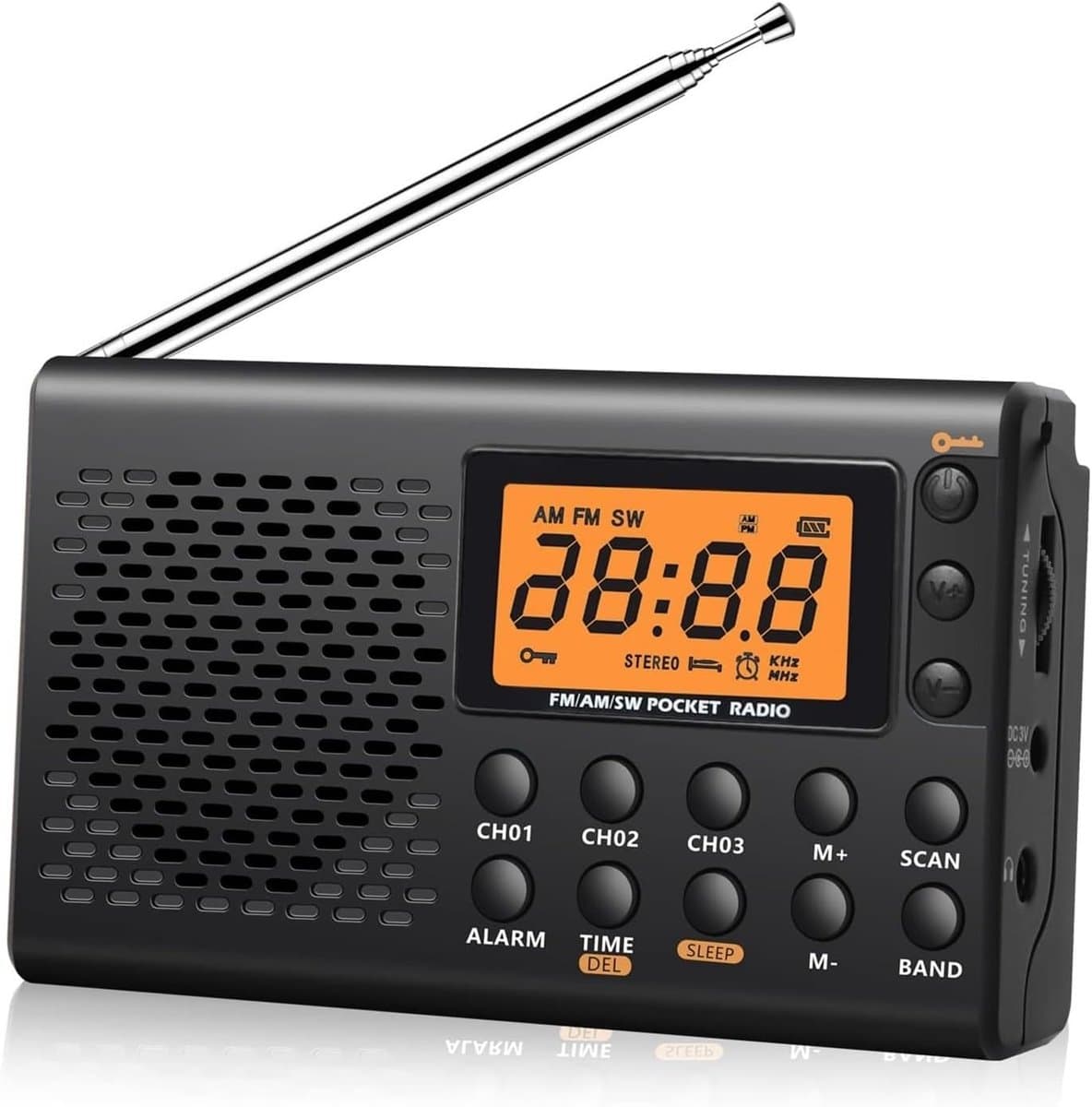 Draagbare Noodradio - Zwart - AM/FM - Oplaadbaar & Op Batterijen - Draagbare Radio - Wereldradio - Noodpakket Must Have - Zakradio - Voor Rampen - Kleine - Transistor Radio - Telescopische Antenne - Zwart — afbeelding 1