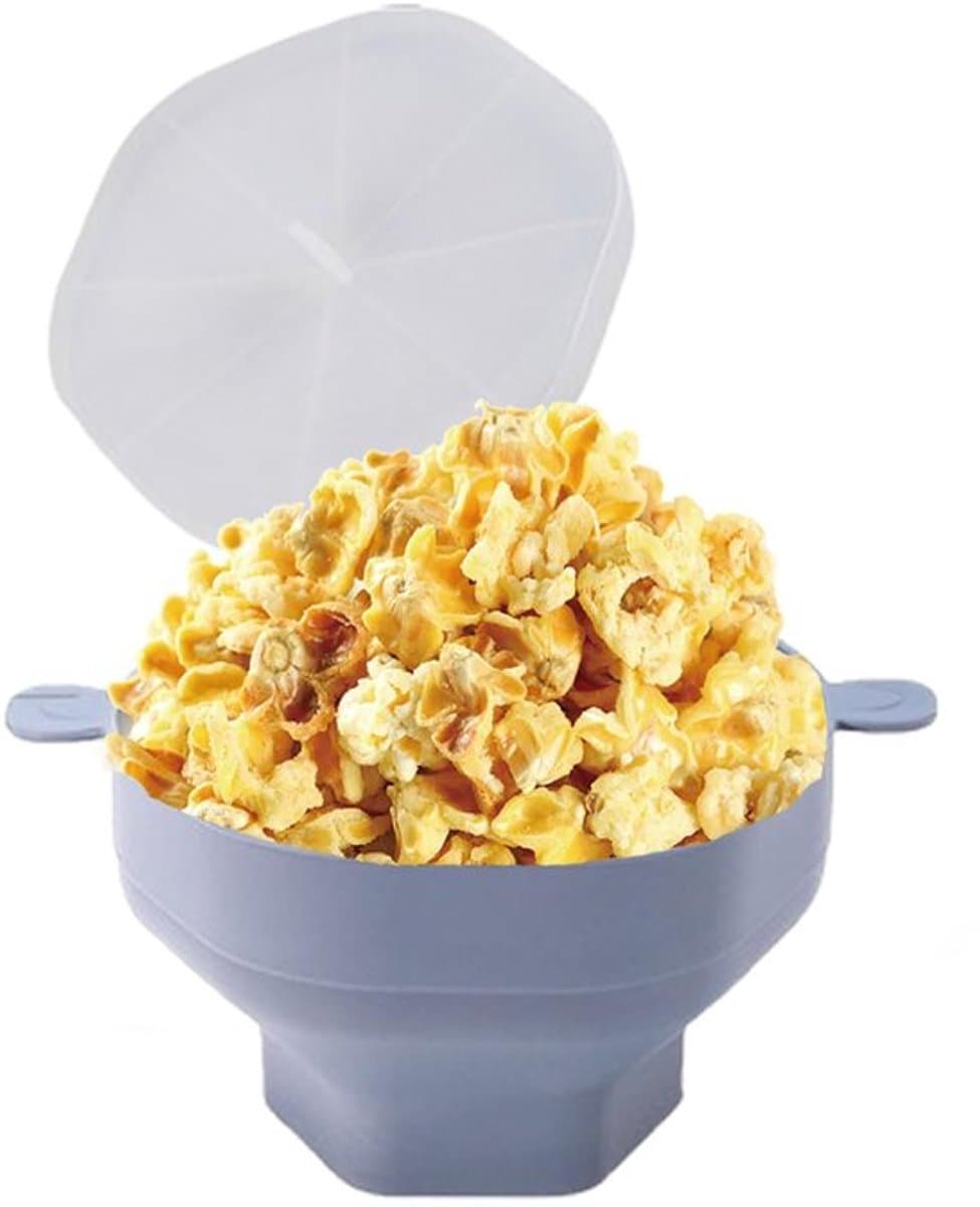 Popcornkom Siliconen - BPA-vrij - Magnetronoven Geschikt - Handvat - Eenvoudig Op te Bergen - Vaatwasserbestendig - Popcornschaal — afbeelding 1