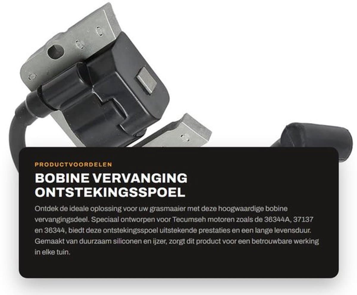 Bobine Vervanging Deel - Geschikt voor Tecumseh 36344A/37137 - Hoogwaardig Siliconen/IJzer - Eenvoudige Installatie - Gewicht 251 g - Lange Levensduur - Ontstekingsspoel — afbeelding 1