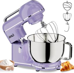 Kneedmachine Keukenmachine - Bakmachine Deegmixer - Zelf Bakken Thuis - Krachtige 7 Liter Kom - 300 Watt Vermogen - Lichtpaars — thumbnail 1