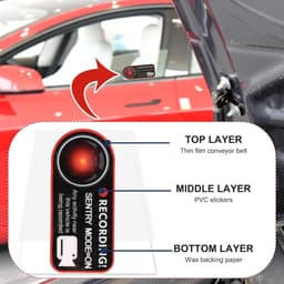 SnelShoppen - 4 x Waarschuwingsstickers voor Dashcam - PVC Auto Buiten Camera Opname Stickers - Verhoog Veiligheid - Universele Maat voor Auto's, Vrac — thumbnail 2