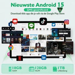 SnelShoppen - 10.1" Android 15 Tablet T30 Octa-Core 18GB RAM 128GB + 1TB TF, IPS 1280x800, 5MP+8MP Camera, 6000mAh, Type-C, Face ID, GPS met Case & Ch — thumbnail 3