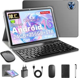 SnelShoppen - Android 16 Tablet 10 Inch - Octa-Core - 24GB RAM - 128GB ROM - 1TB TF - HD Display 1920x1200 - 8MP + 13MP Camera - Met Keyboard, Mouse & — thumbnail 1