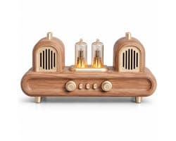 Retro Bluetooth Speaker met Tube Lights - 10W Stereo Geluid - Bluetooth 5.4 - FM Radio - USB - TF - AUX - TWS