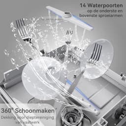 JCP® Mini Vaatwasser - Campinggebruik - Tafelvaatwasser - Wit - 43cm x 43cm x 46cm — thumbnail 4