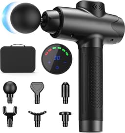 SnelShoppen - Massagepistool Diepe Weefselmassage, Stille Spierpercussie voor Rug, Nek en Hoofd met 30 Snelheidsinstellingen, LED Touchscreen en 10 Ve — thumbnail 1