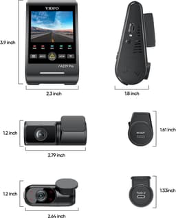 VIOFO A229 Pro-W 3CH - Premium 4K Dashcam - 3 Camera Systeem met Voor-, Achter- en Binnenopname - Sony STARVIS 2 - GPS - WiFi - Parkeerstand - Auto Camera voor Maximale Beveiliging — thumbnail 3