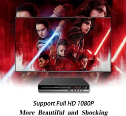 DVD-speler voor tv, cd-speler met afstandsbediening, 1080p HD, compacte speler, regio-vrij, HDMI- en RCA-kabels, USB-ingang, geschikt voor monitor en projector, nieuwe en oude tv's. — thumbnail 4