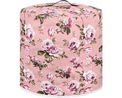 Drukpanhoes met Opbergvak - Keukenapparaat Cover - Apparaten Beschermen - Versterkte Randen - Voor 6 Liter - Bloemenprint Roze