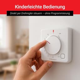 Draadloze Kamerthermostaat - Slimme Thermostaat - Energie Besparen - Zelflerend Systeem - 81x81x35mm - Wit — thumbnail 4