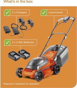 Batterij Grasmaaier – Accu Grasmaaier – Elektrische Grasmaaier – Draadloze Grasmaaier – 36V Krachtig – 34 cm Maaibreedte & Randensnijsysteem – 35L Grasopvang – Lichtgewicht & Verticale Opslag — thumbnail 2